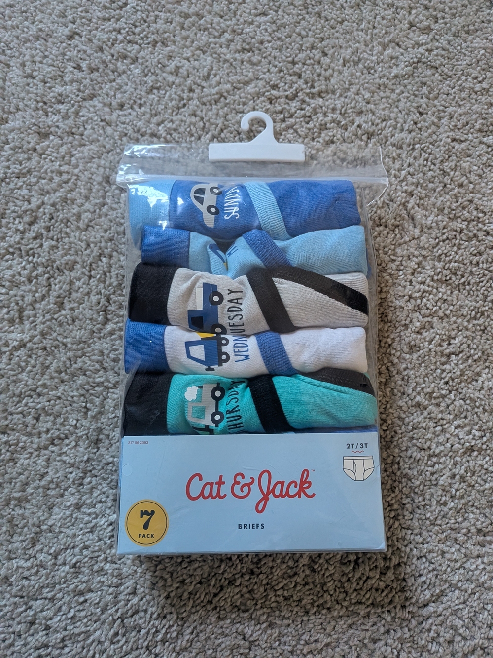 Cat & Jack Boys' Briefs in Blue, Teal, White & Black - 7 Pack 2T/3T